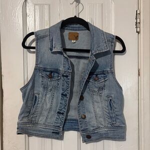 American Eagle Outfitters Light Blue Denim Vest